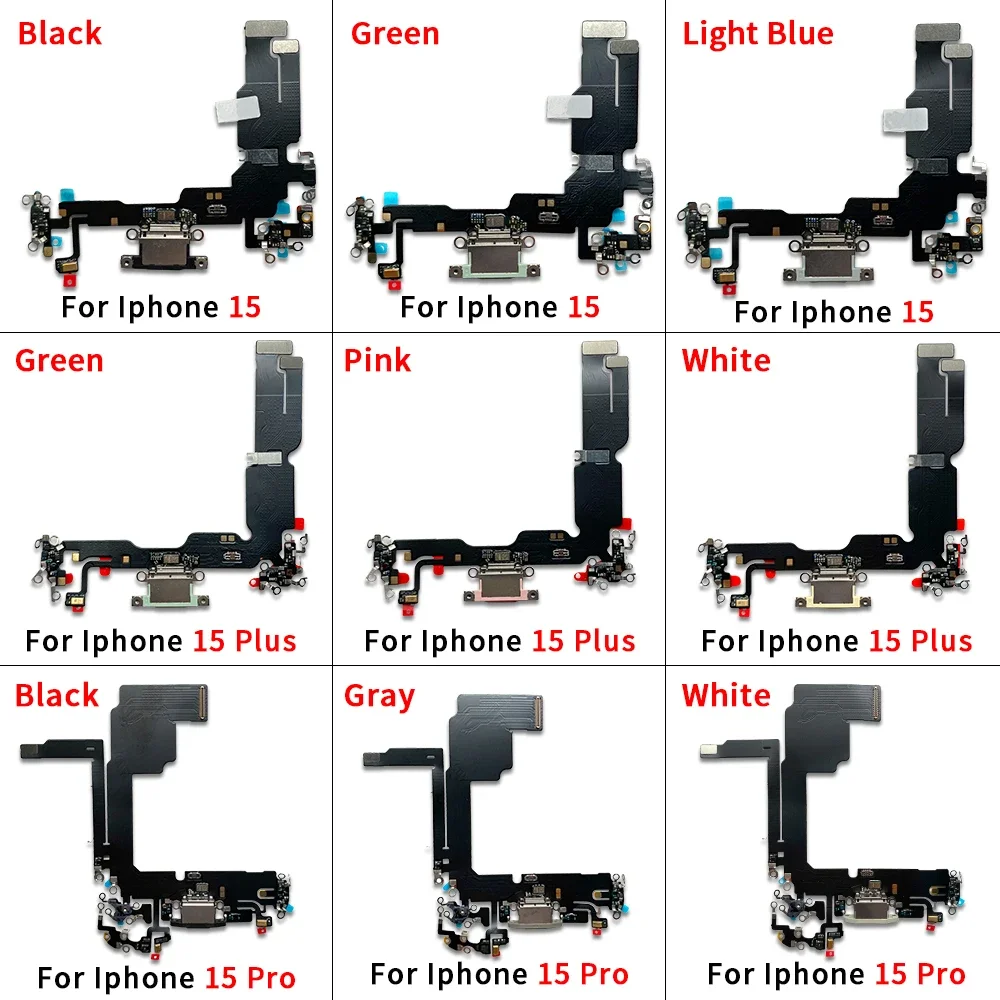 New For iPhone 15 Pro 15Pro Max Plus USB Micro Charger Charging Port Dock Connector Microphone Board Flex Cable