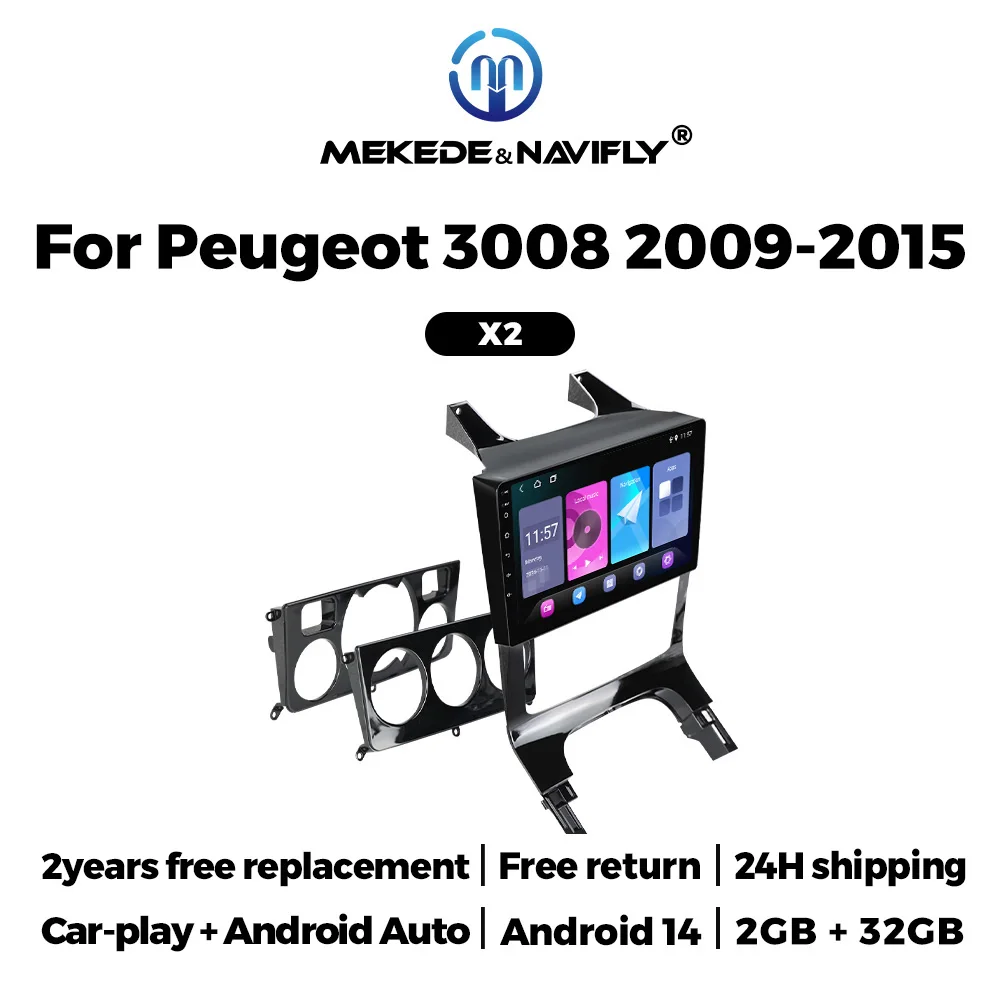 

NaviFly Car Radio For Peugeot 3008 2009-2016 Android Auto Multimedia GPS Navigation BT Carplay Head Unit Stereo Autoradio 2 Din