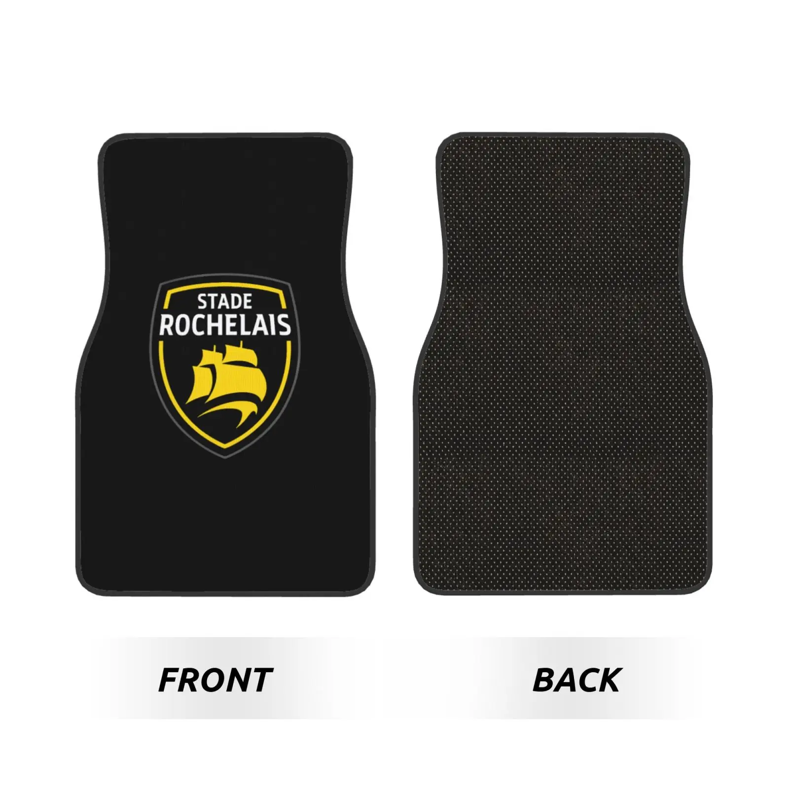 Stade Rochelais Rugby Logo Car Floor Mats Waterproof Car Carpet Mat Set of 4pcs with Anti-Slip Backing Fit for SUV Trucks
