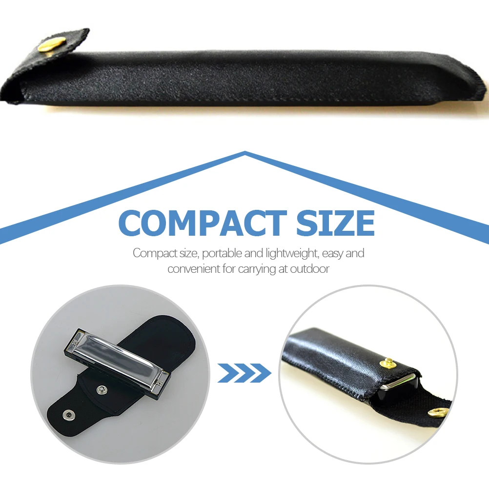 

4 Pcs Harmonica Bag Imitation Sturdy Cover Bass Case Storage Pouch Pu Student Portable Lightweight Travel Shockproof