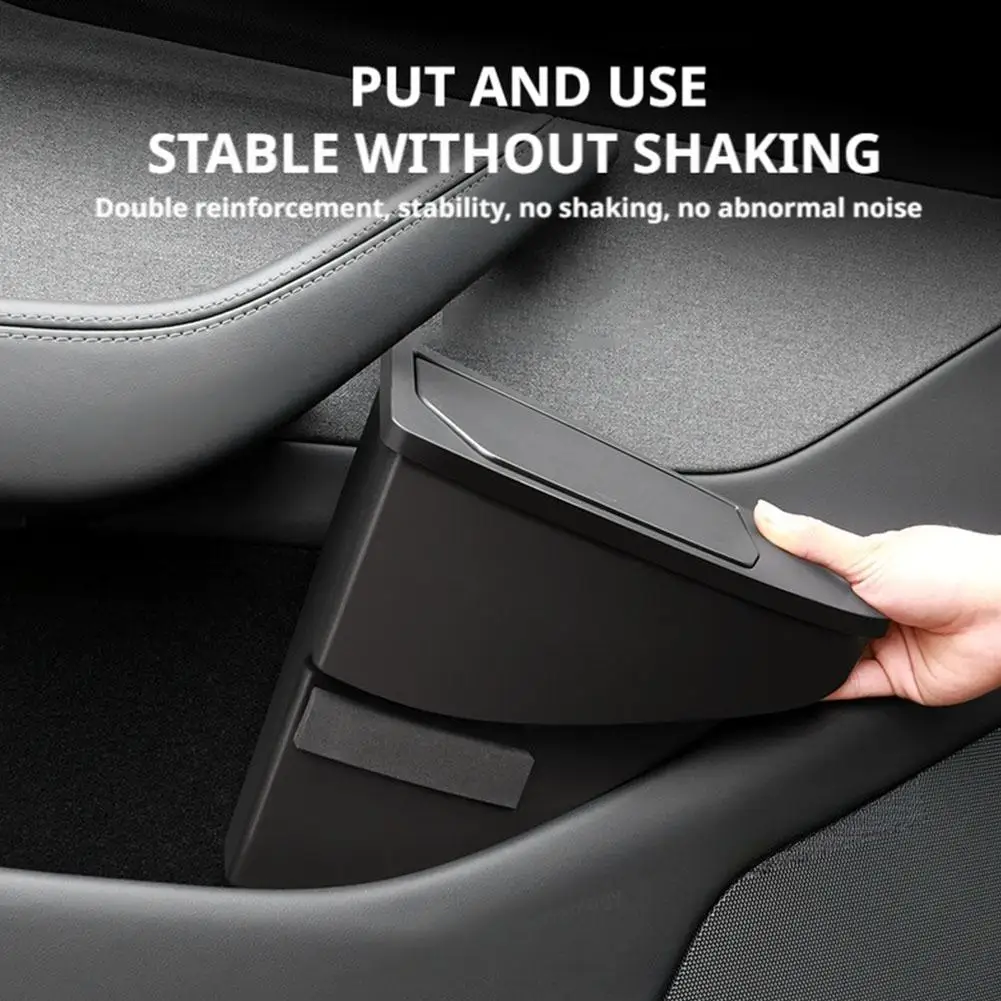 

Front Door Trash Can For Tesla Model Y Juniper 2025 Rear Central Control Garbage Bin Waterproof Storage Box Car Accessories O5w6