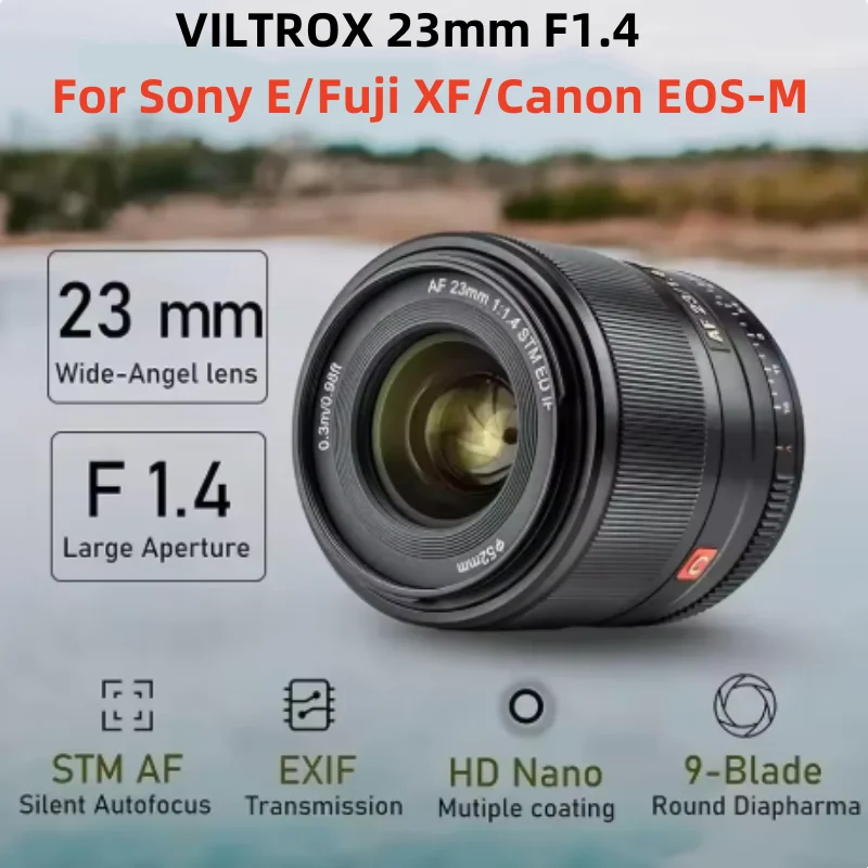 Viltrox 23 مللي متر F1.4 عدسة التركيز التلقائي لسوني E ZV-E10 FX3 A6700 FX30 Fujifilm X Canon EOS M جبل الكاميرا