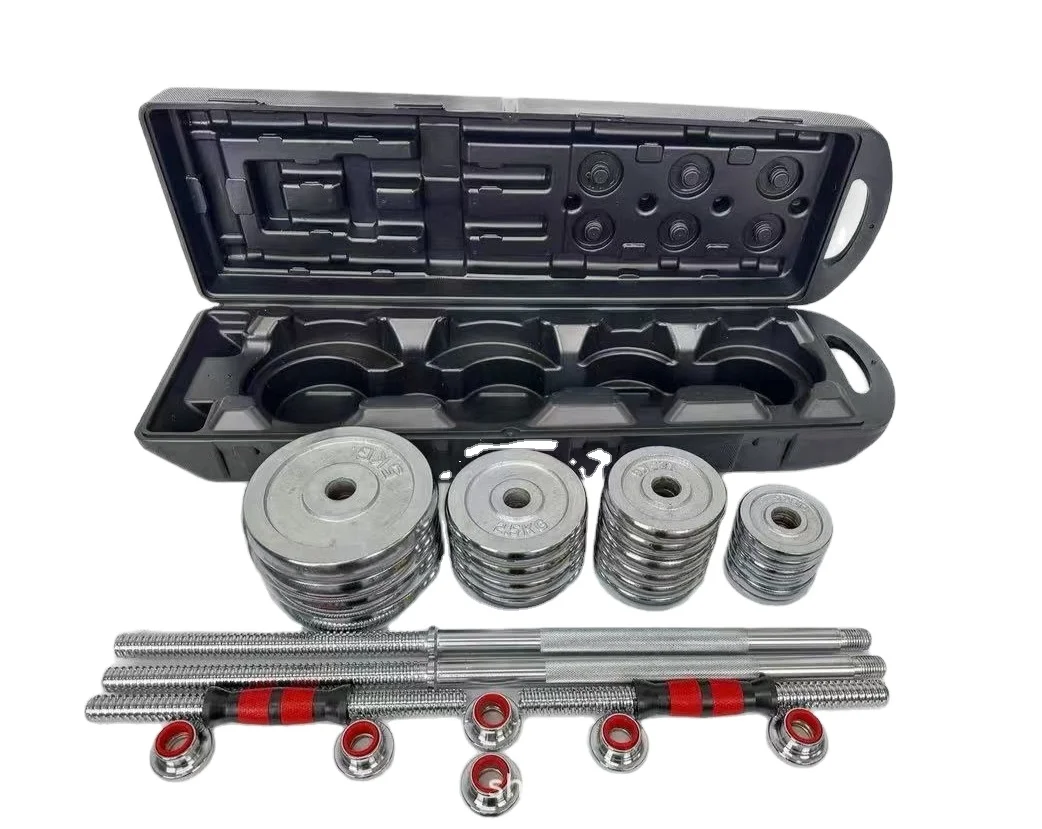 2026 Complete 50kg Adjustable Dumbbell and Barbell Set Home Use Strength Training Fitness Kitpromote sales