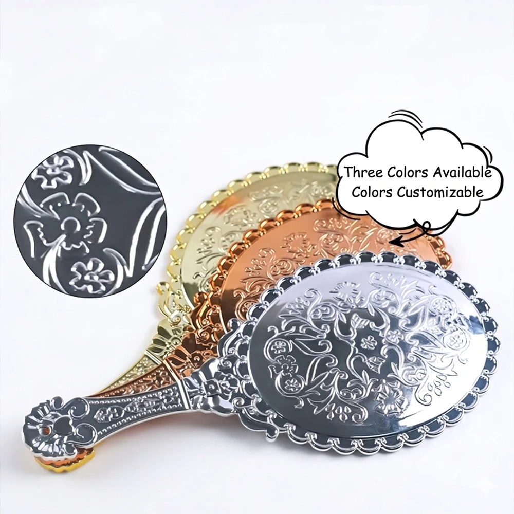 Portable Cosmetic Mirror Lightweight Handheld Makeup Mirror Vintage Hand Mirror Eco-Friendly For Fashion Show Makeup Purse