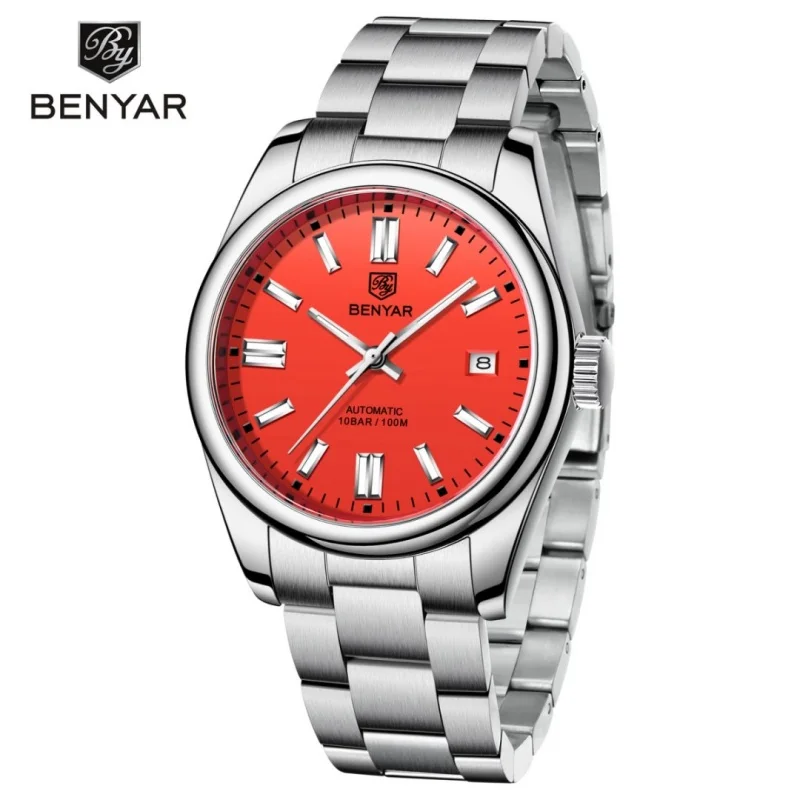BENYAR 5185 Sport Mannen Mechanische Horloges Rvs Automatische Horloges Topmerk Luxe 10 Bar Waterdicht Horloge voor Mannen