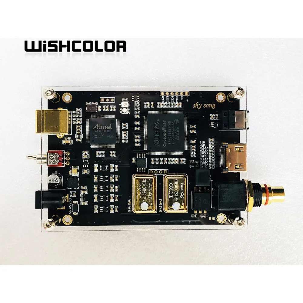 

Wishcolor Sky Song USB Interface Audio Interface with 0.1PPM/45.1584M Crystal Oscillator Same Architecture for Amanero