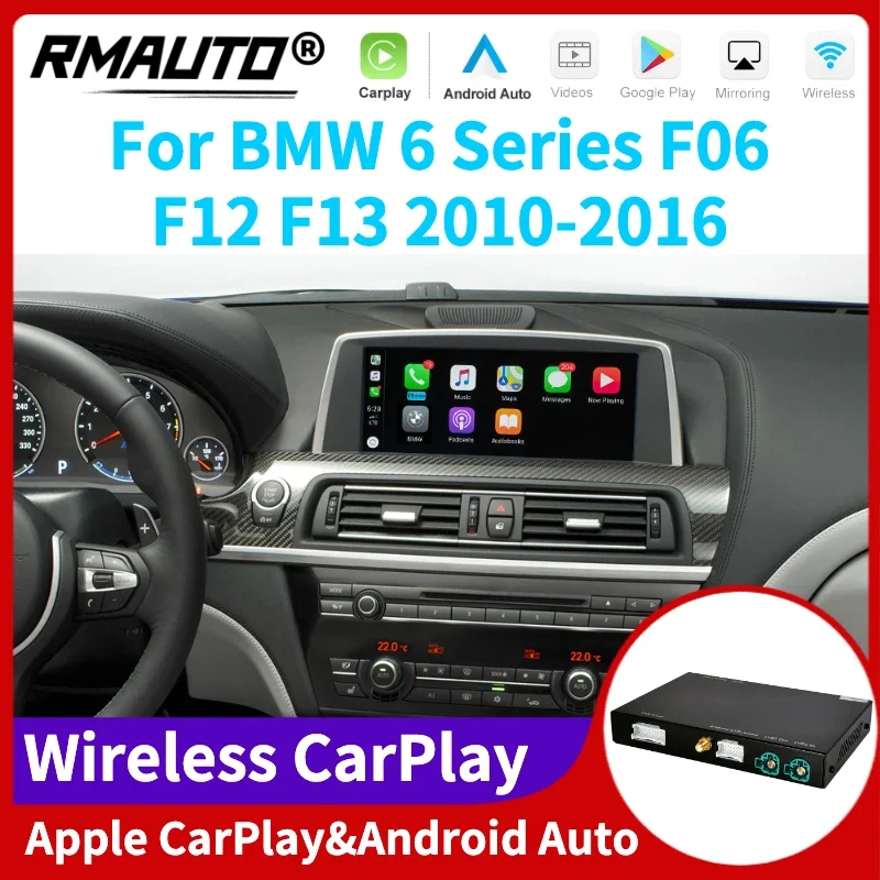 RMAUTO-اللاسلكي أبل CarPlay ، NBT CIC نظام لسيارات BMW 6 سلسلة F06 F12 F13 2010-2016 ، أندرويد السيارات مرآة لينك ، AirPlay ، الكاميرا الخلفية