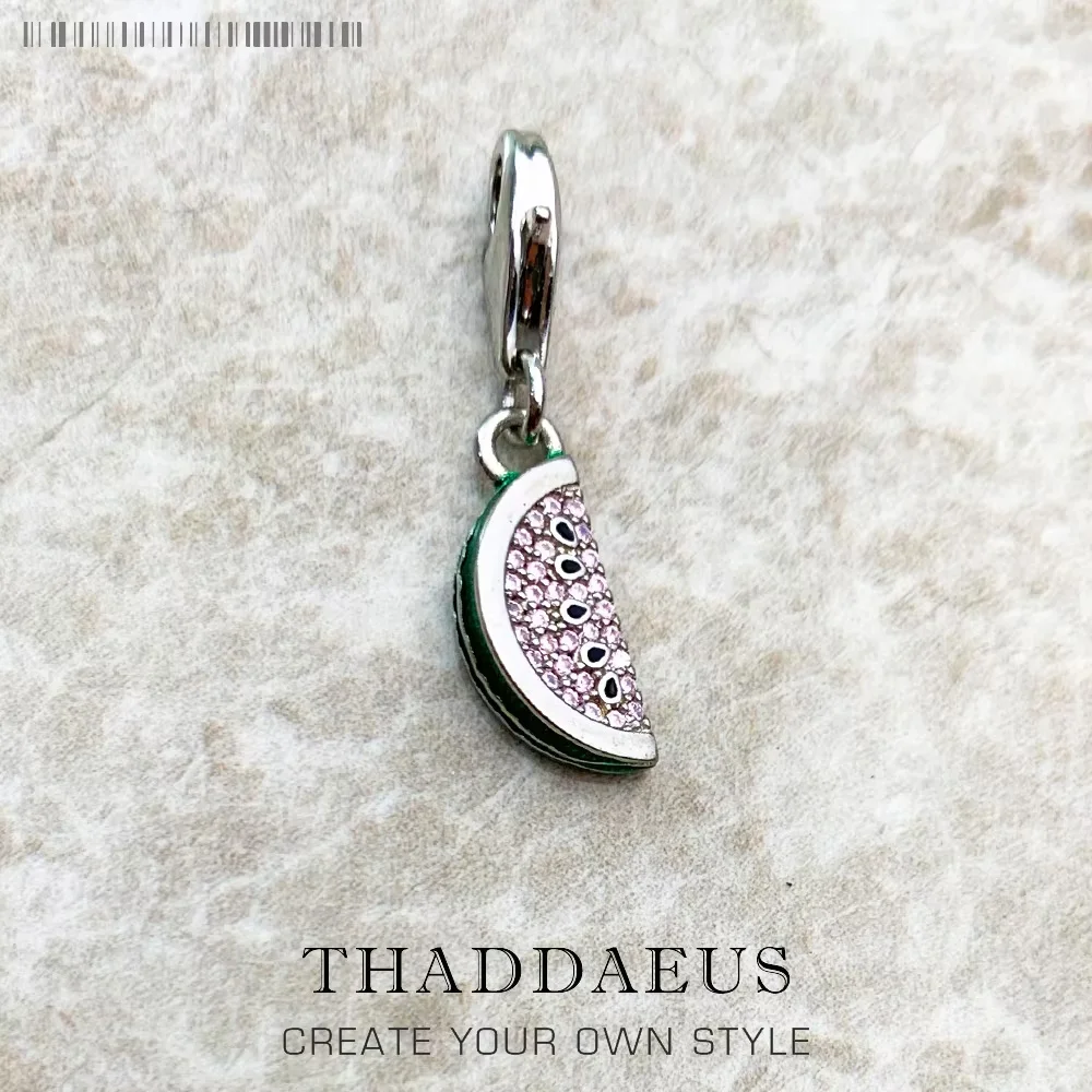 

Подвеска в виде арбуза для женщин и мужчин, модная летняя Подвеска из стерлингового серебра 925 пробы, европейский кулон, ювелирное изделие, подарок