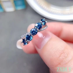 New Design Blue Moissanite Ring For Women Jewelry 925 Sterling Silver Lab Diamond Engagement Ring Wedding Party Gift
