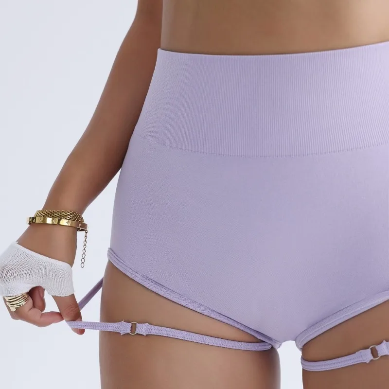 Naadloze dames fitness yoga shorts sexy slanke shorts hoge taille butt lifting tie mode gym training hoge elastische leggings