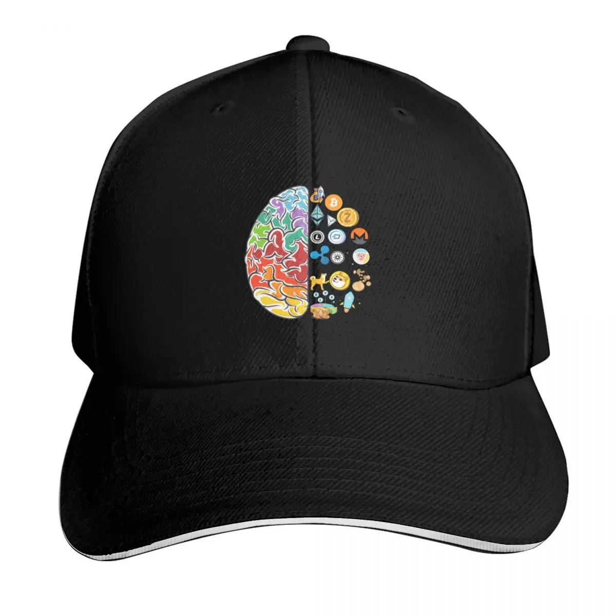 Crypto Brain Baseball Cap Low Profile Unstructured Unisex for Men Women Outdoor Golf Running Hiking