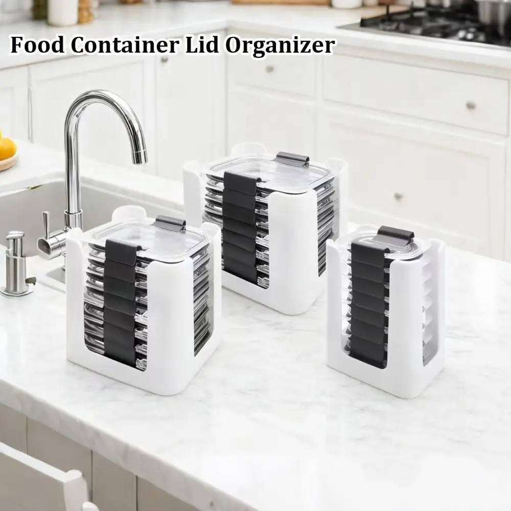 Organizador de tapas para contenedores de alimentos, 3 piezas, capacidad para 24 tapas, para tapas de recipientes de 4.7 y 3.2 tazas, y tapas de recipientes de comida de 1.3 tazas, para Rubbermaid Brilliance