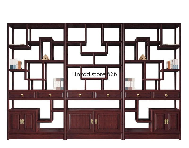 Chinese solid wood rack Duobao Pavilion mahogany tea display cabinet