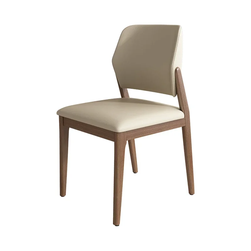 Solid wood dining chair light luxury modern Nordic back chair designer simple log ash wood home restaurant back chair