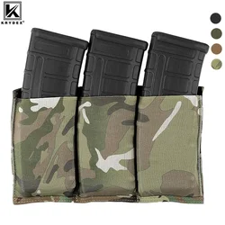 KRYDEX Fast Draw Tactical Molle Elastic Triple 5.56 .223 M4 M16 AR Magazine Pouch Mag Carrier Holster Hunting Vest Accessories