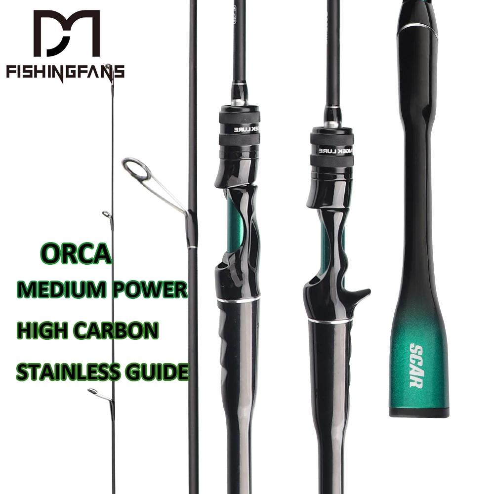 FISHINGFANS ORCA 8' Medium Light ML Power 5-15g Carbon Blank Sea Freshwater Bass Taper Handle Casting Fishing Rod