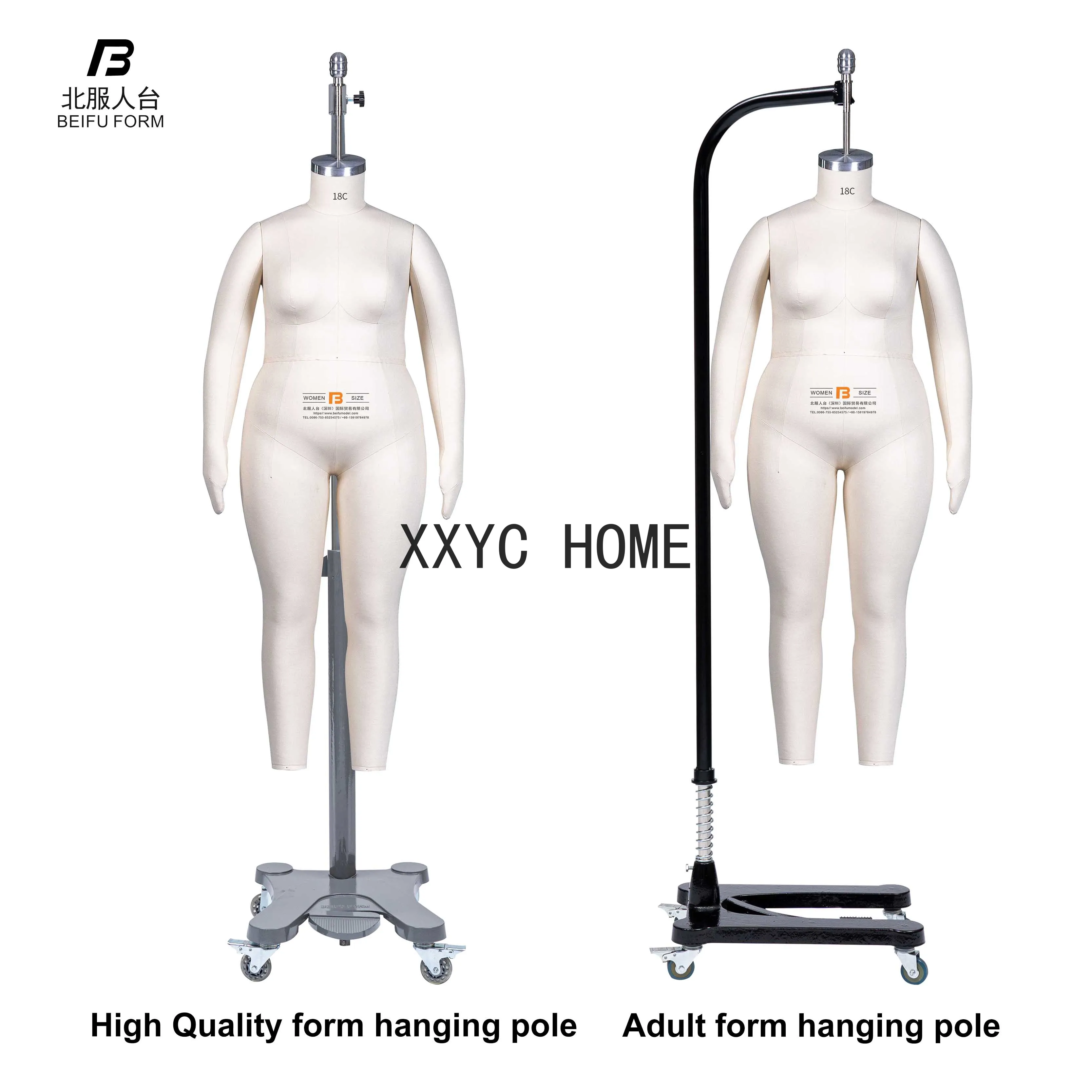 Beifuform Full body mannequin European Plus Size Women form hanging pole high quality dummy for Clothing Display