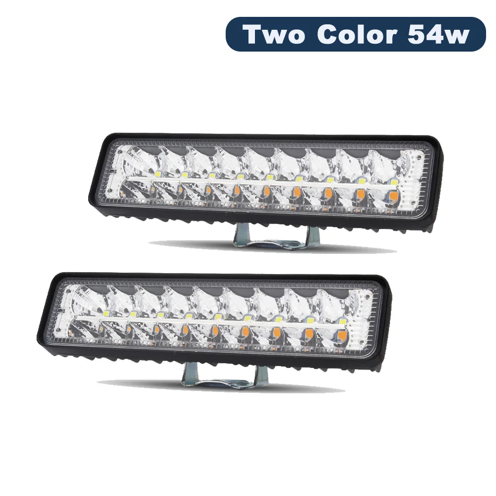 

18 LED Work Light High Bright Spotlight Offroad Truck Headlights DRL Driving Lamp 12V Dual Color LED Spotlight Lights Bar 4x4