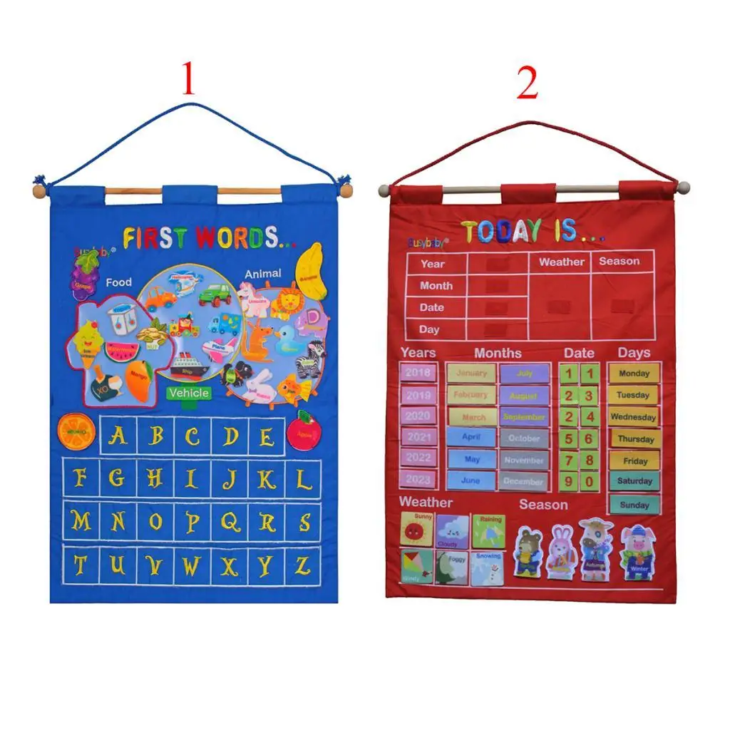 Dagelijkse kalender voor kinderen, leerkalender voor kinderen, educatieve kalender voor kinderen, weerkalender op kinderen