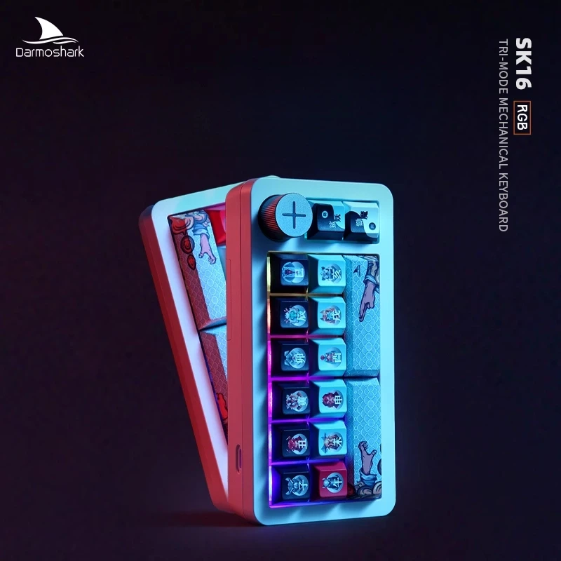 

Darmoshark Sk16qmk Wireless Mechanical Keyboard Rgb Backlight Three Mode Hot Swappable Mini Keyboard For Computer And Office