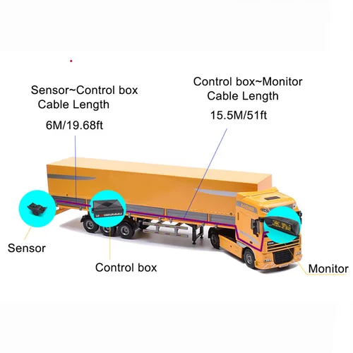 Imagen 2 del producto Sensor de estacionamiento de 24V, 4 Kit de pantalla de Radar de marcha atrás Parktronic para camión, Detector de remolque de camión, autobús de alarma de pitido de voz