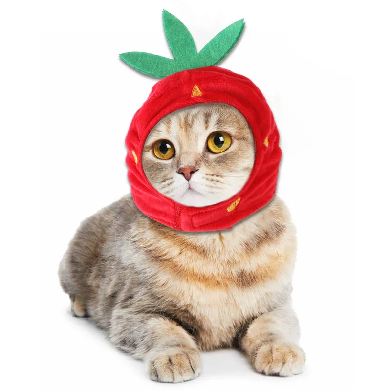 novos-chapeus-engracados-para-animais-de-estimacao-chapeu-de-morango-para-caes-e-gatos-acessorios-divertidos-com-folha-verde-e-grande-morango