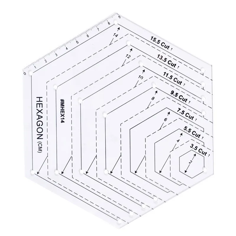 Acrylic Quilting Sewing Patchwork Ruler Transparent Measuring Template Triangle Hexagon Sewing Craft Quilting Cutting Ruler