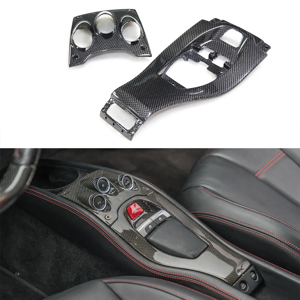 

2pcs Real Carbon Fiber Car Armrest Storage Central Control Panel Console Glove Tray Gear Panel For Ferrari 458 ITALIA 2009-2015