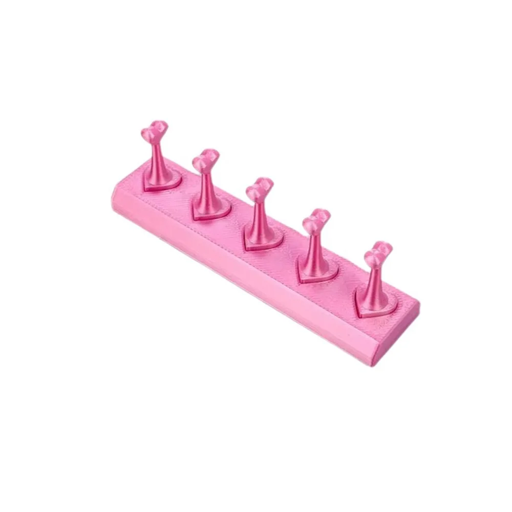 

3D Print Non-Magnetic Nail Stand Non-Magnetic Heart-Shaped Nail Showing Holder 5 Grid Design Reusable False Nail Display Rack