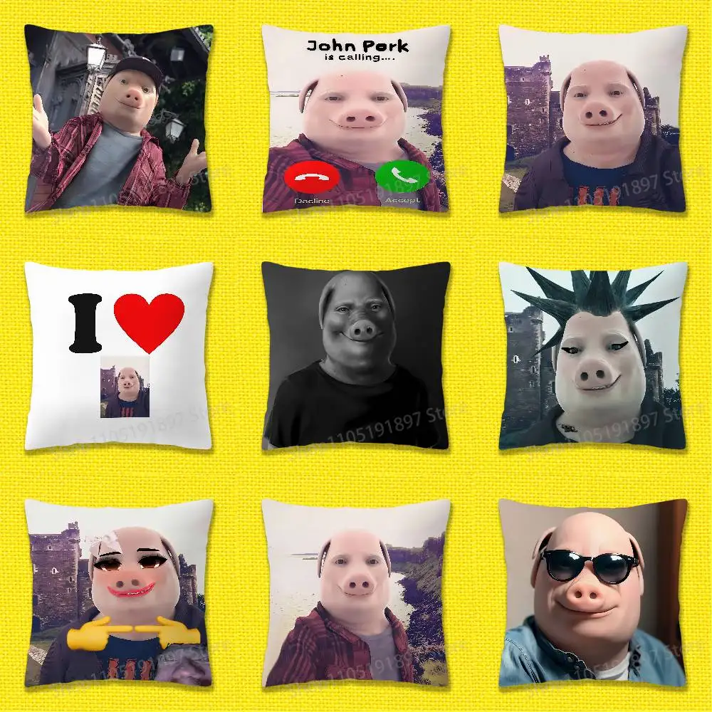 

John Pork is Calling Answer Call Throw Pillow Case For 55cm 40cm 45cm 50cm 30cm Square Office Pillowship Cover
