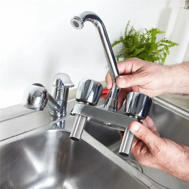 A64Z Stainless Steel Pipe Faucet Extension Fitting Kit,With Lock Nut, Nut And Washer Accessories Included