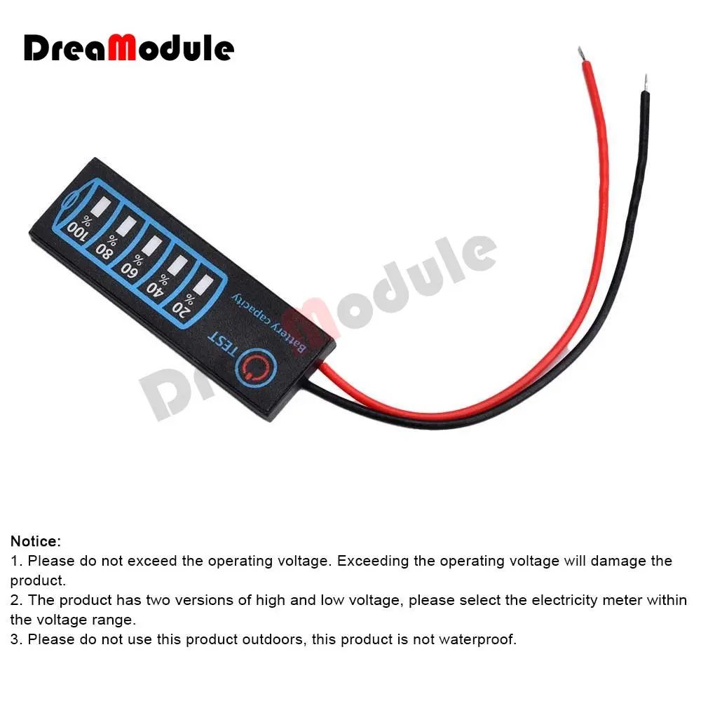 DC5-30V 12V 24V LED Battery Capacity Indicator Power Display Panel Lithium Lead Acid Battery Capacity Voltage Meter Module