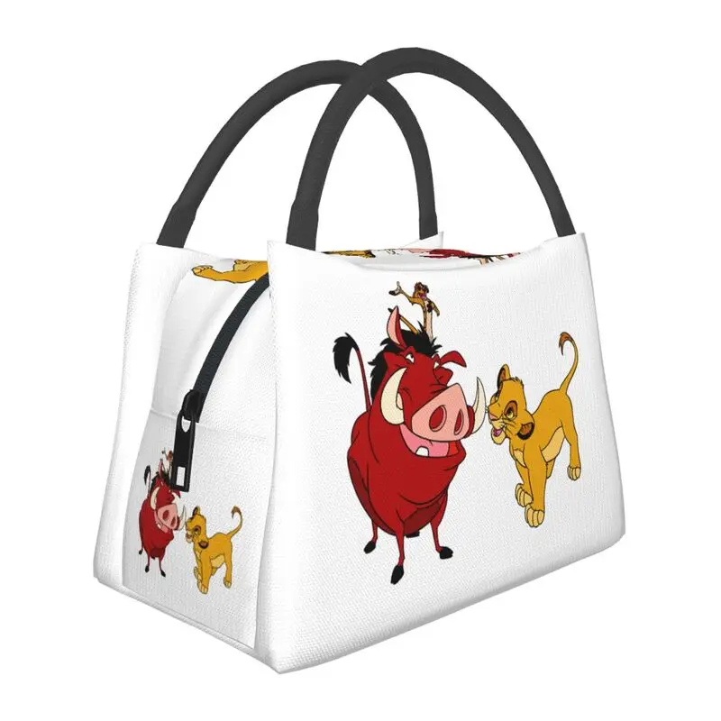

Изолированная сумка-тоут для обеда King Lion для женщин Pumbaa Simba, портативный термохолодильник, ланч-бокс для еды, уличный кемпинг, путешествия