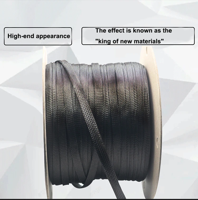 Ärmeln YIVO 10mm 15mm Hohe Dichte Fest Schwarz Geflochtene Flexible 3K Carbon Fiber Sleeving Schild Draht Kabel rohr Mantel Hülse – Detail 4