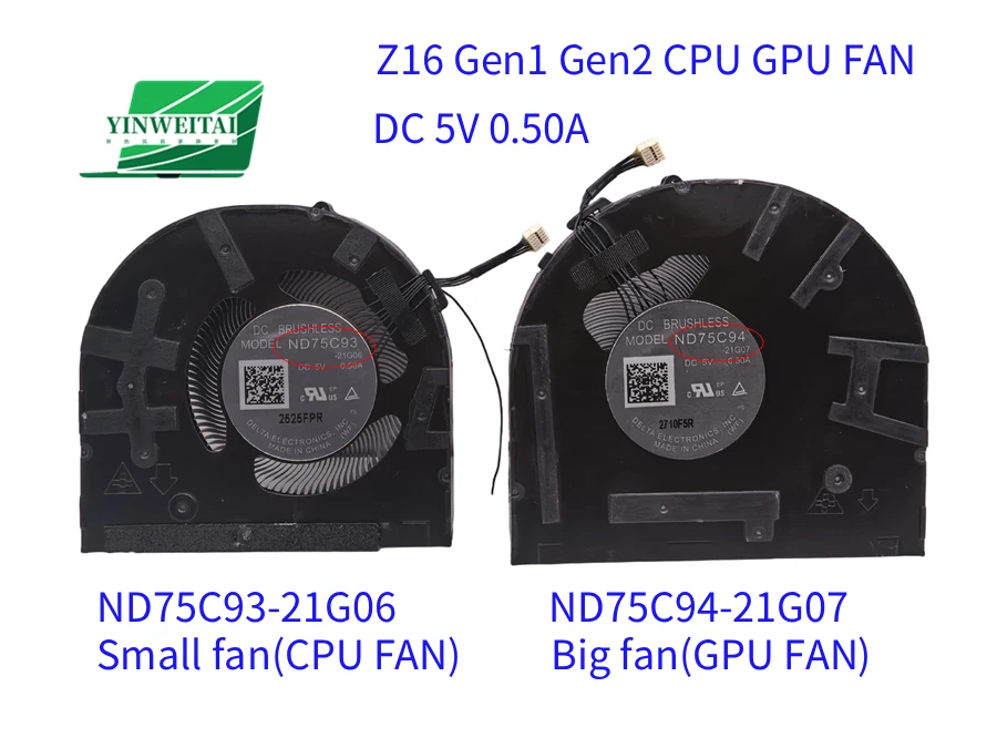 

Новый вентилятор охлаждения процессора и графического процессора DC5V 0,5A для Lenovo Thinkpad Z16 Gen1 Gen2 ND75C93 21G06 ND75C94 21G07