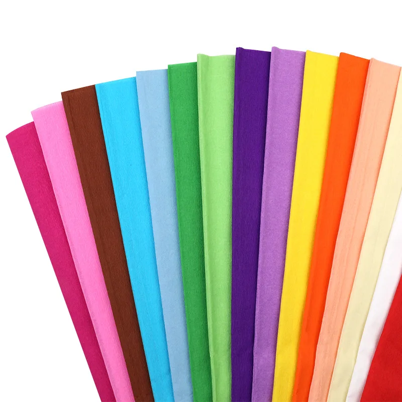 10pcs Soft Crepe Papers Colorful Tissue Papers Crepe Flowers for DIY Craft Projects, 50 X 100cm