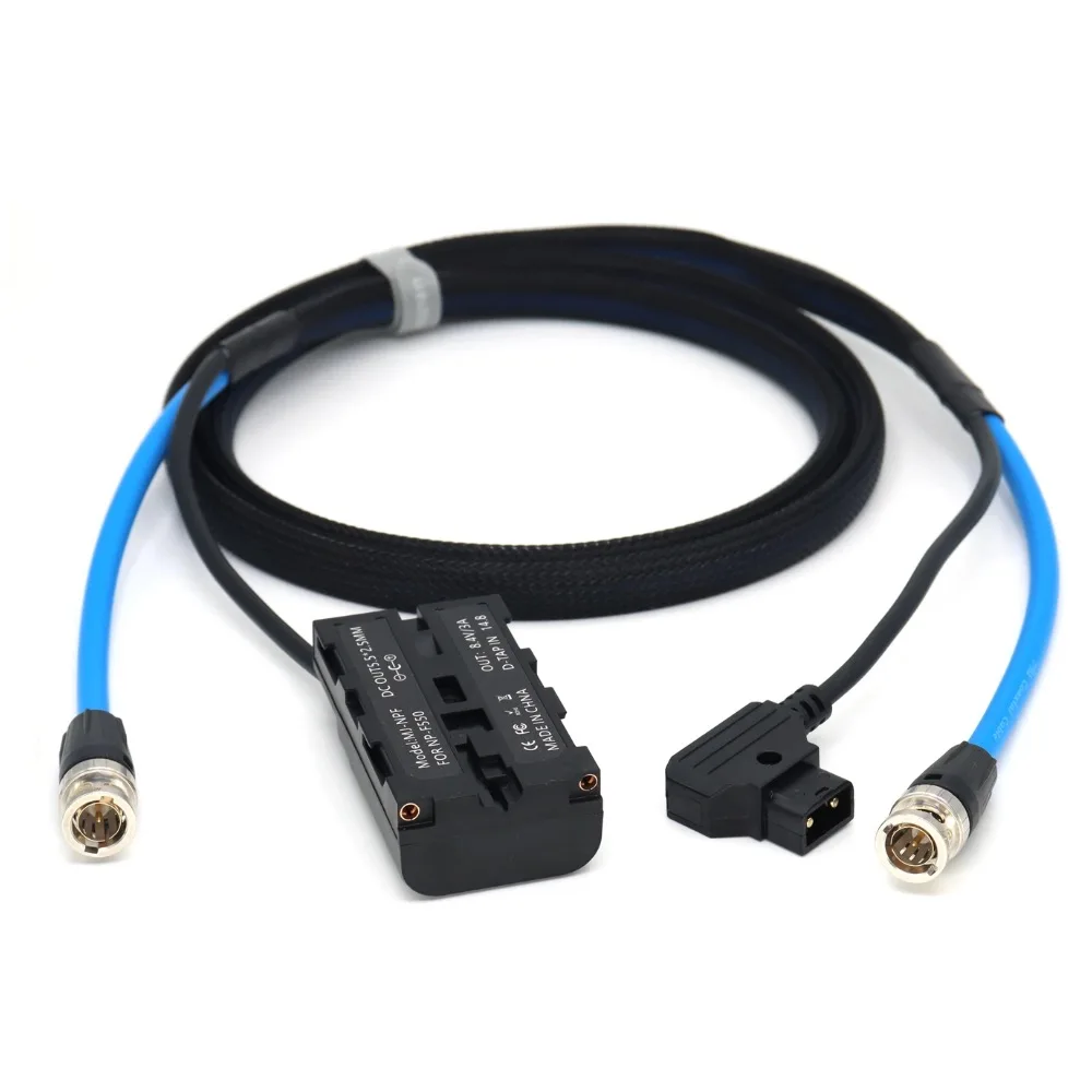 D-tap to F970 Power Coupler DC Dummy Battery with SDI Video Cable for SmallHD ATOMOS Monitor 1.5M