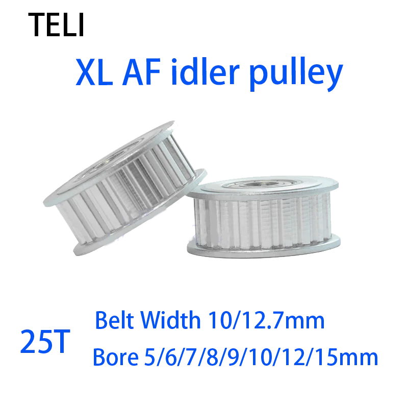 

XL Timing Pulley idler pulley 25 Teeth AF Type Bore 5/6/7/8/9/10/12/15mm for XL Belt Width 10/12.7mm 25 toothed belt bearing