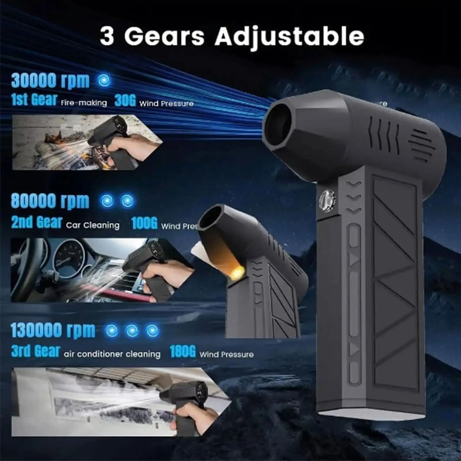 جديد توربو منفاخ صغير توربو منفاخ الثلج يده منفاخ الثلج يده سيارة صغيرة منفاخ الثلج مع أدوات تنظيف السيارات LED #5