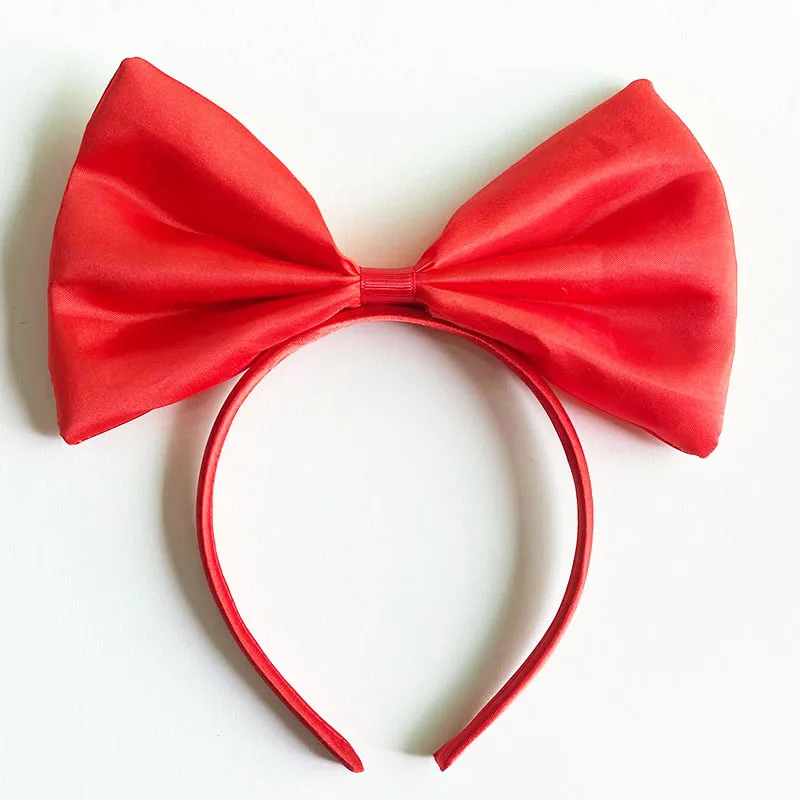 1PC Red Bow Hair Hoop Headband Women Girls Cute Bowknot Headdress Cosplay Costume Party Decor Headwear Hair Accessory