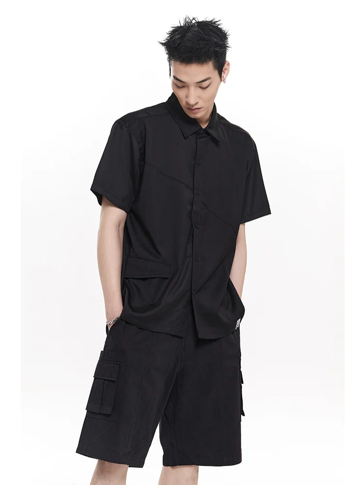 

pH-1 EGO FETCH Multi-pocket Shorts #025 Streetwear Big Pocket Cargo Baggy Wide Leg Shorts Korean Edgy Style