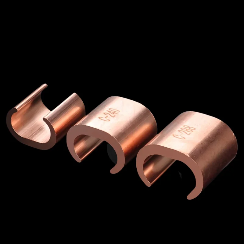 C-SHAPE Copper Crimpit Connector, C-Tap Electrical Terminal, CCT-240-365, Wire Crimp Connector, C-Type Copper Tap, Crimp Termi