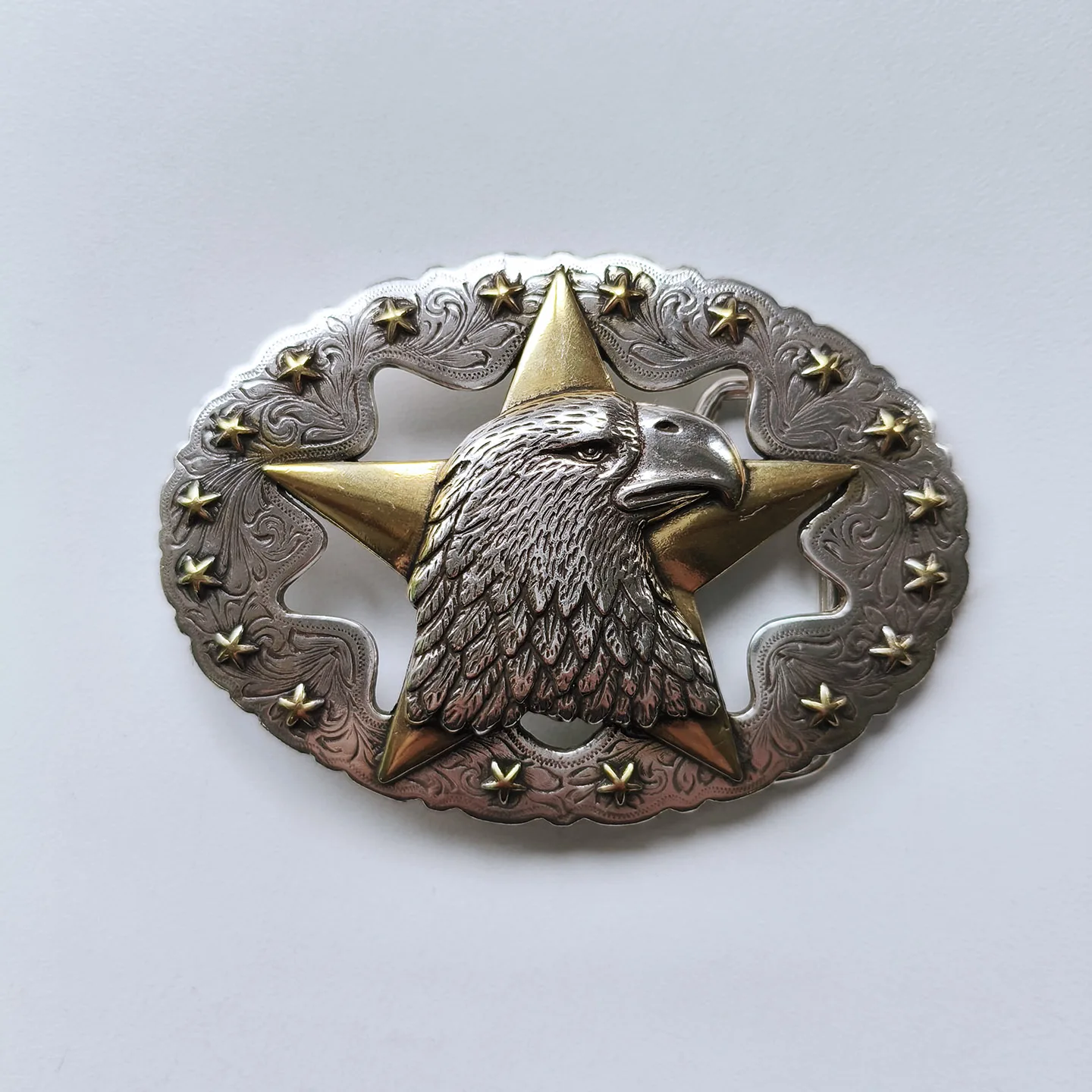hebilla-de-cinturon-estilo-western-vintage-plateada-con-estrella-dorada-y-Aguila-buckle-wg012