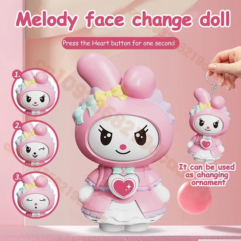 

Creative My Melody Face Changing Doll Stress Reducing Toy Keychain With A Face Changing Face In One Second Gift For Girlfriend
