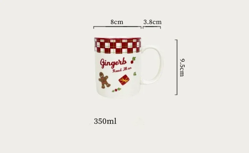 Christmas Tableware Santa Claus Christmas Tree Ceramic Plate Gingerbread Man Cup Coffee Mug Home Dinner Plate Dessert Dish Gifts