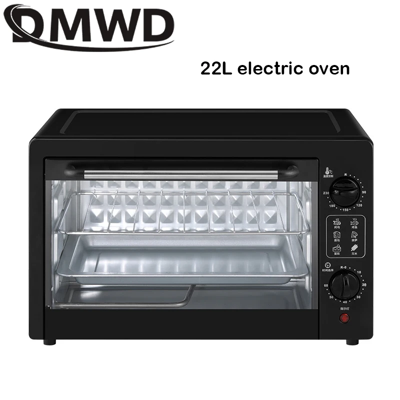 DMWD 22L Electric Bakery Oven Multifunction Pizza Doughnut Cake Biscuits Baking Machine BBQ Grill Heater Timer Bread Toaster