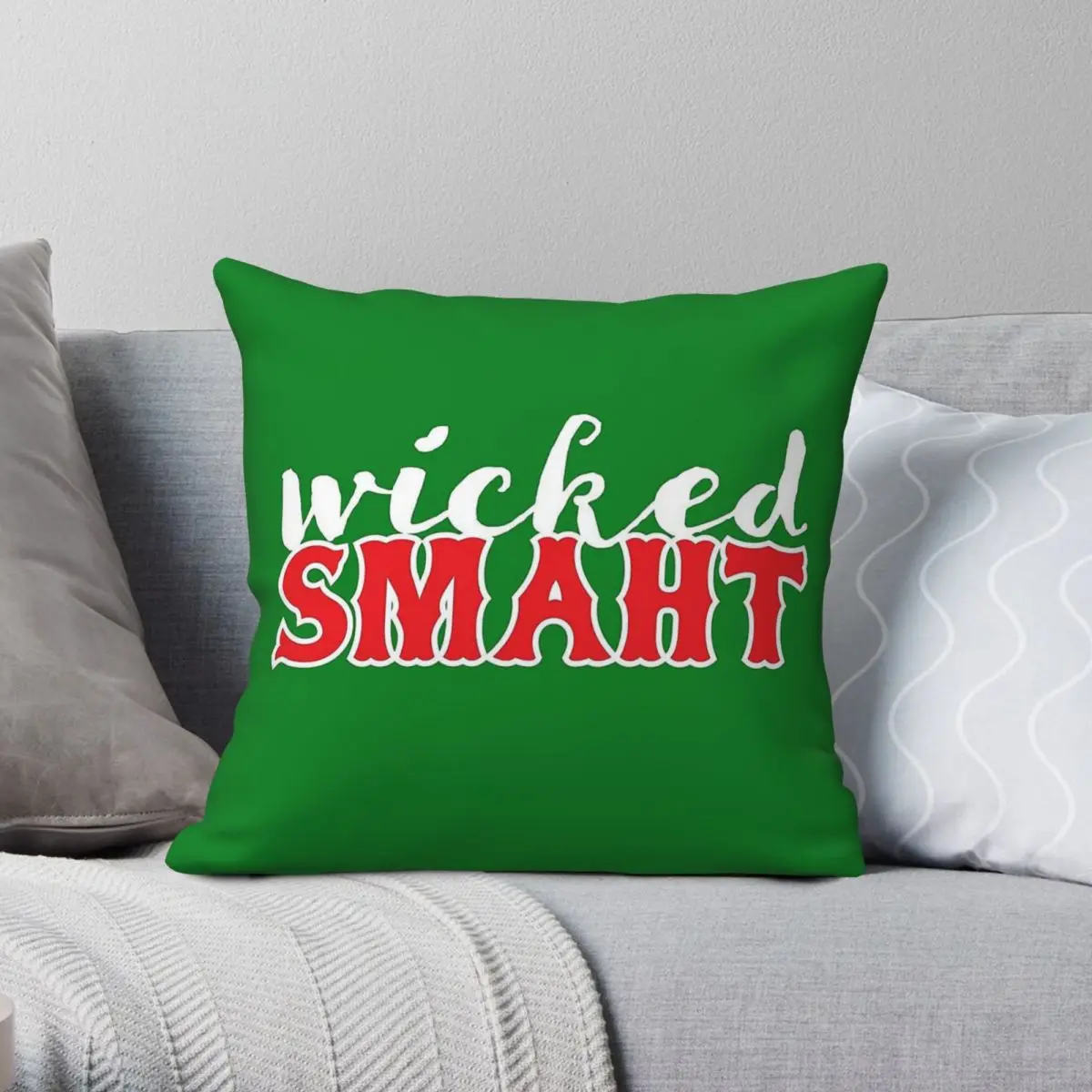 Wicked Smaht Boston Square Pillowcase Polyester Linen Velvet Creative Zip Decorative Throw Pillow Case Sofa Cushion Cover