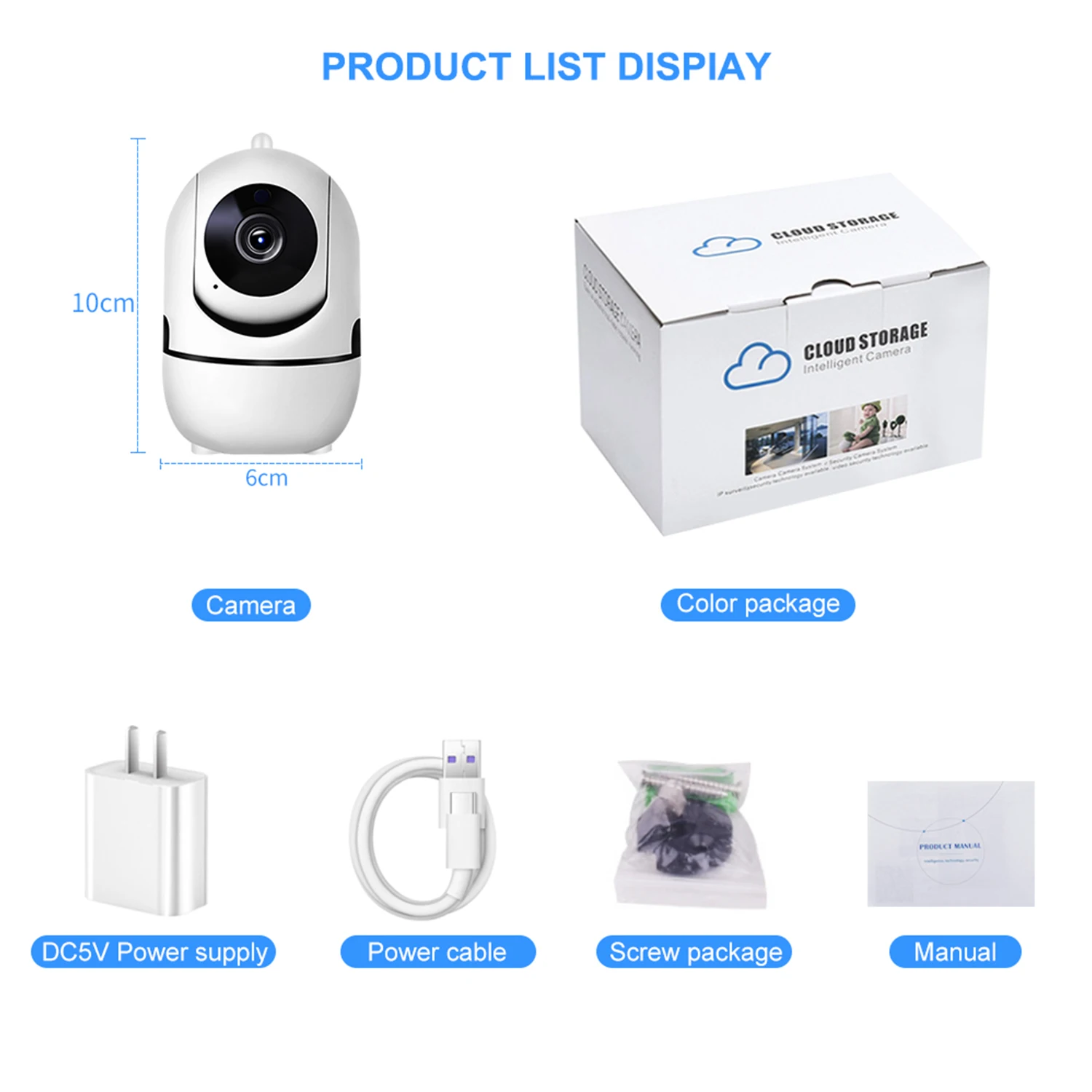 IP Camera WiFi Camera HD Moving Head Voice Intercom Home Security Monitoring System Motion Detection Alarm Push Camera