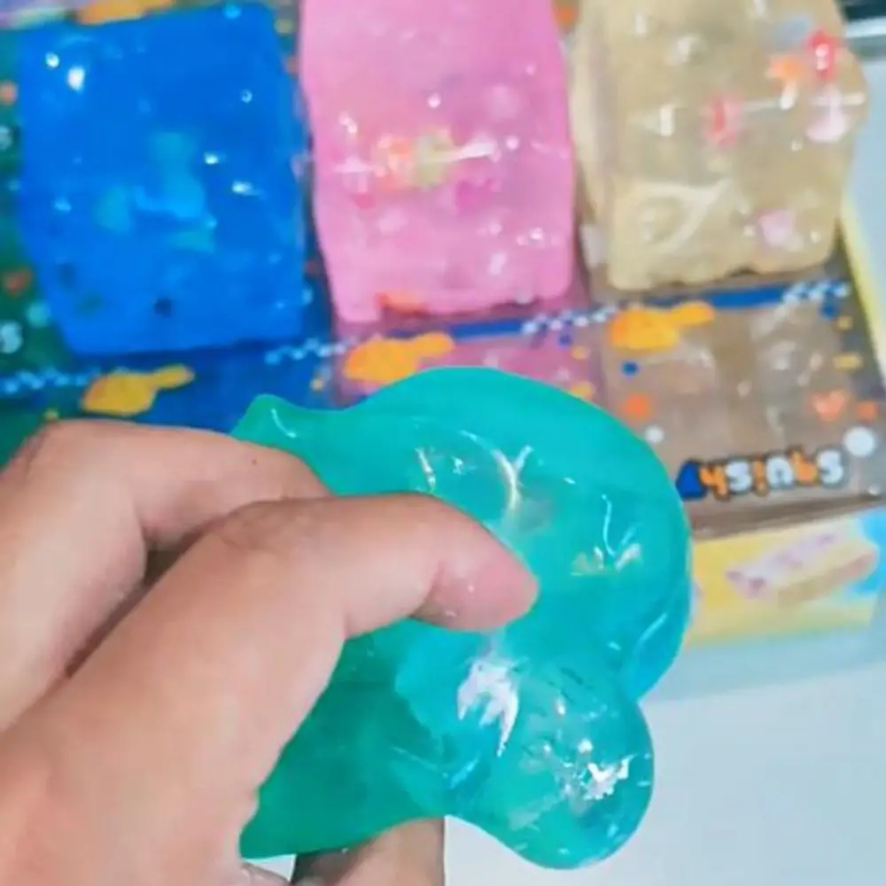 Ocean Theme Cheese Squeezed Cube 6cm Soft Cat Paw Squishy Moldable Comfortable Cheese Pinch Children's Gifts