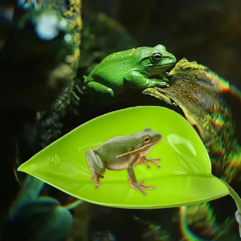 2026 Frog Habitat Leaf Suction Cup for Reptiles Basking Area Geckos Resting Terrace Simulated Leaves Tank Accessory